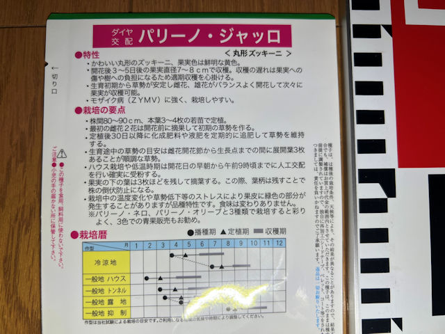 丸形ズッキーニ　パリーノ・ジャッロ