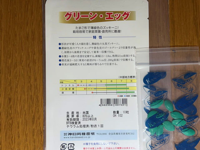 ズッキーニの種まき 神田育種農場 グリーン・エッグ