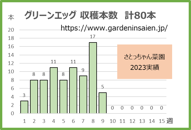 グリーンエッグ023ズッキーニ収穫本数